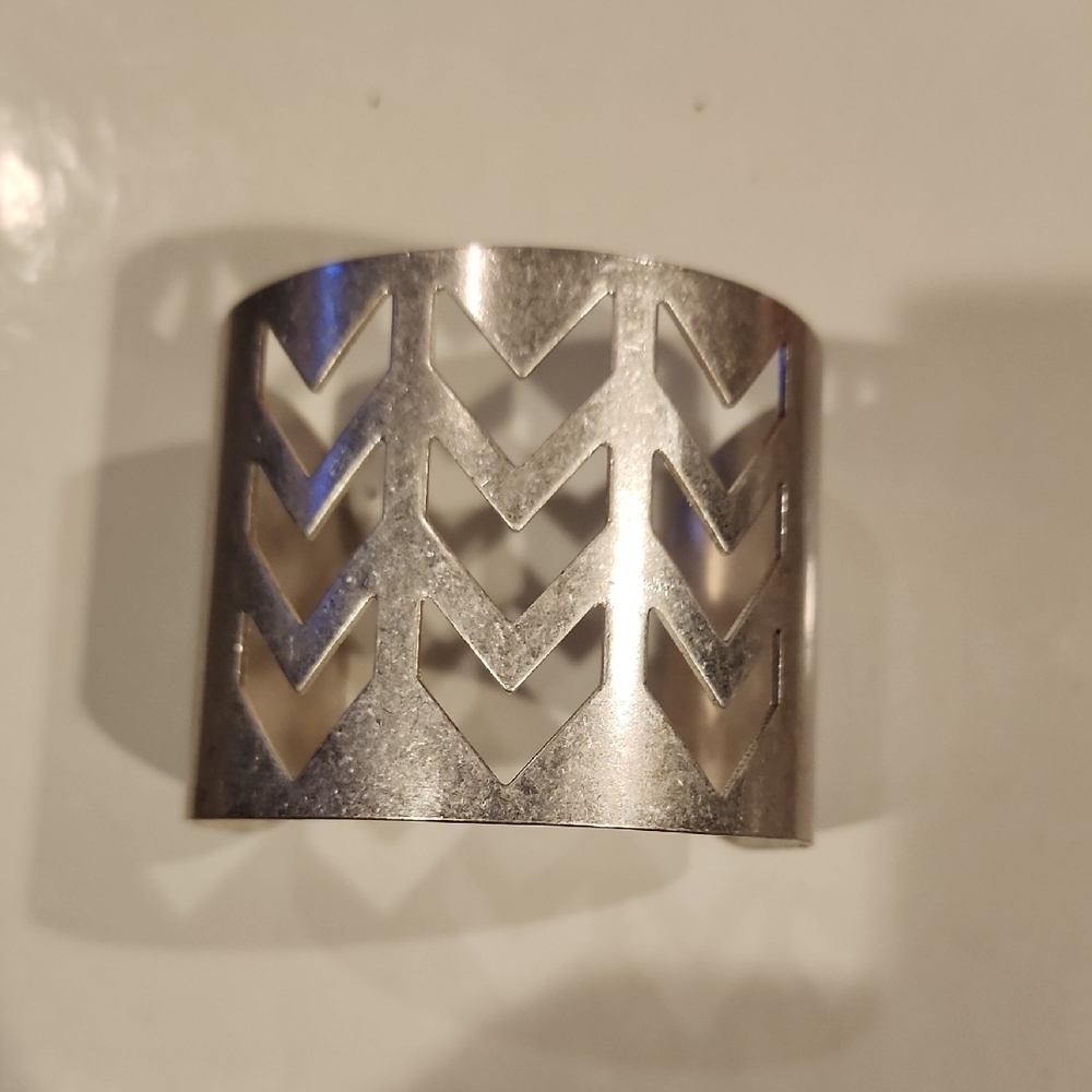 Silver Chevron Cutout Cuff Bracelet